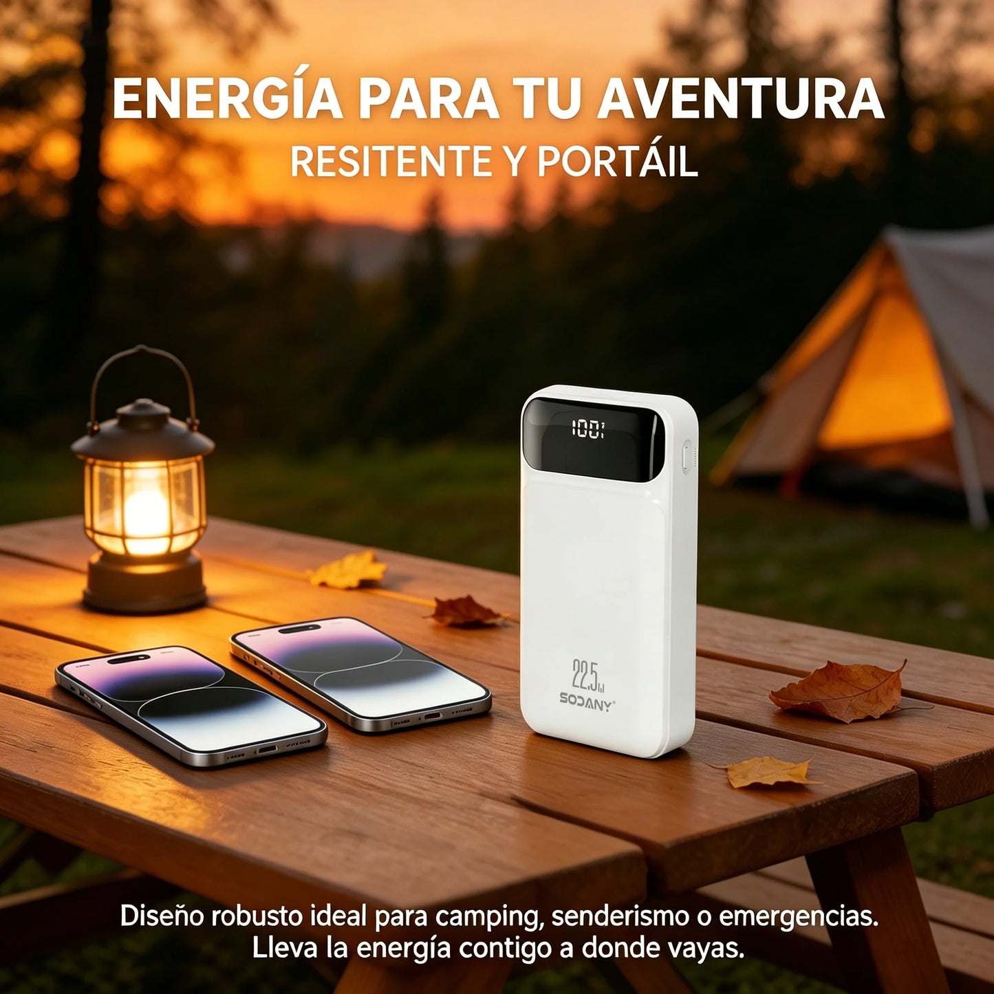 External Battery 20000Mah 22.5W Fast Charging 4 Integrated Cables Smart Digital Lcd Screen Power Bank White