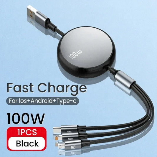 3 in 1 Retractable Fast USB Cable