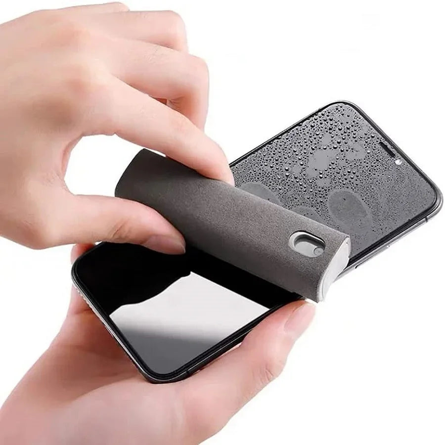 2 in 1 Phone Screen Cleaner Spray Portable Tablet Mobile PC Screen Cleaner Microfiber Cloth Set Cleaning Artifact Storage