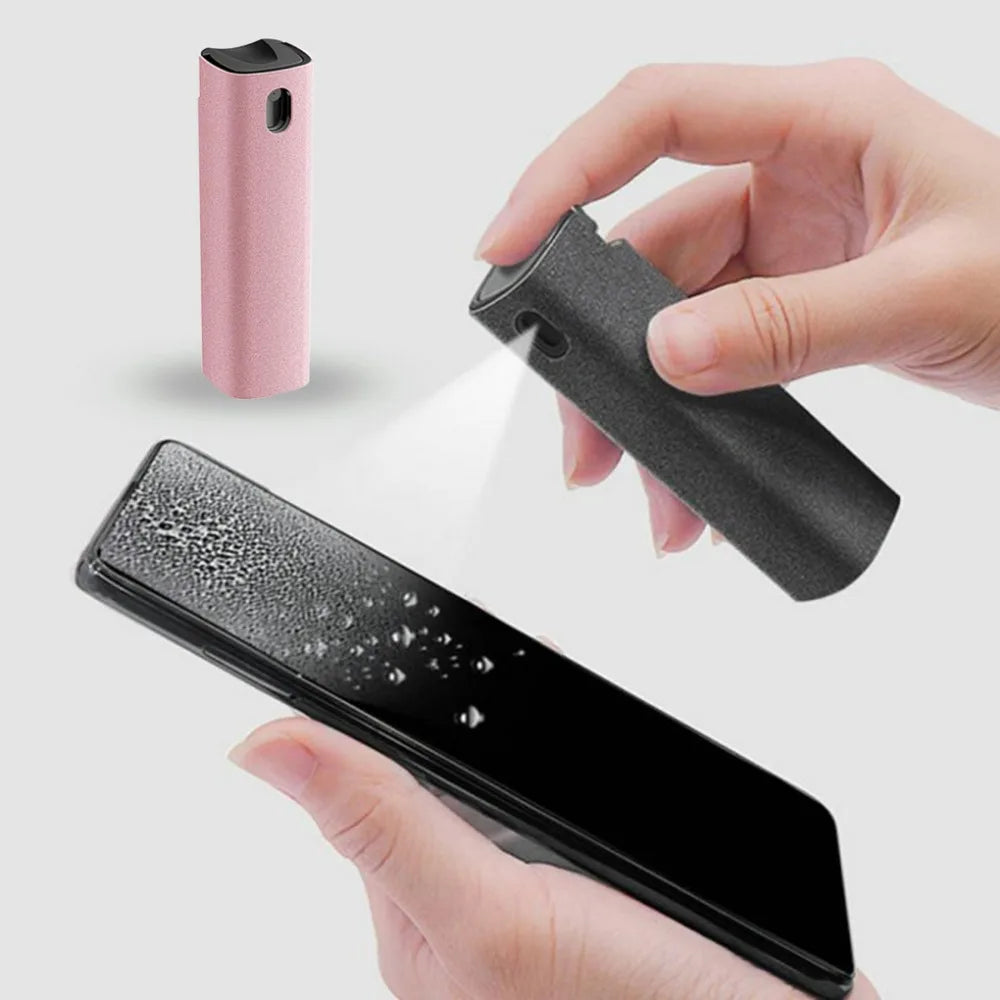 2 in 1 Phone Screen Cleaner Spray Portable Tablet Mobile PC Screen Cleaner Microfiber Cloth Set Cleaning Artifact Storage