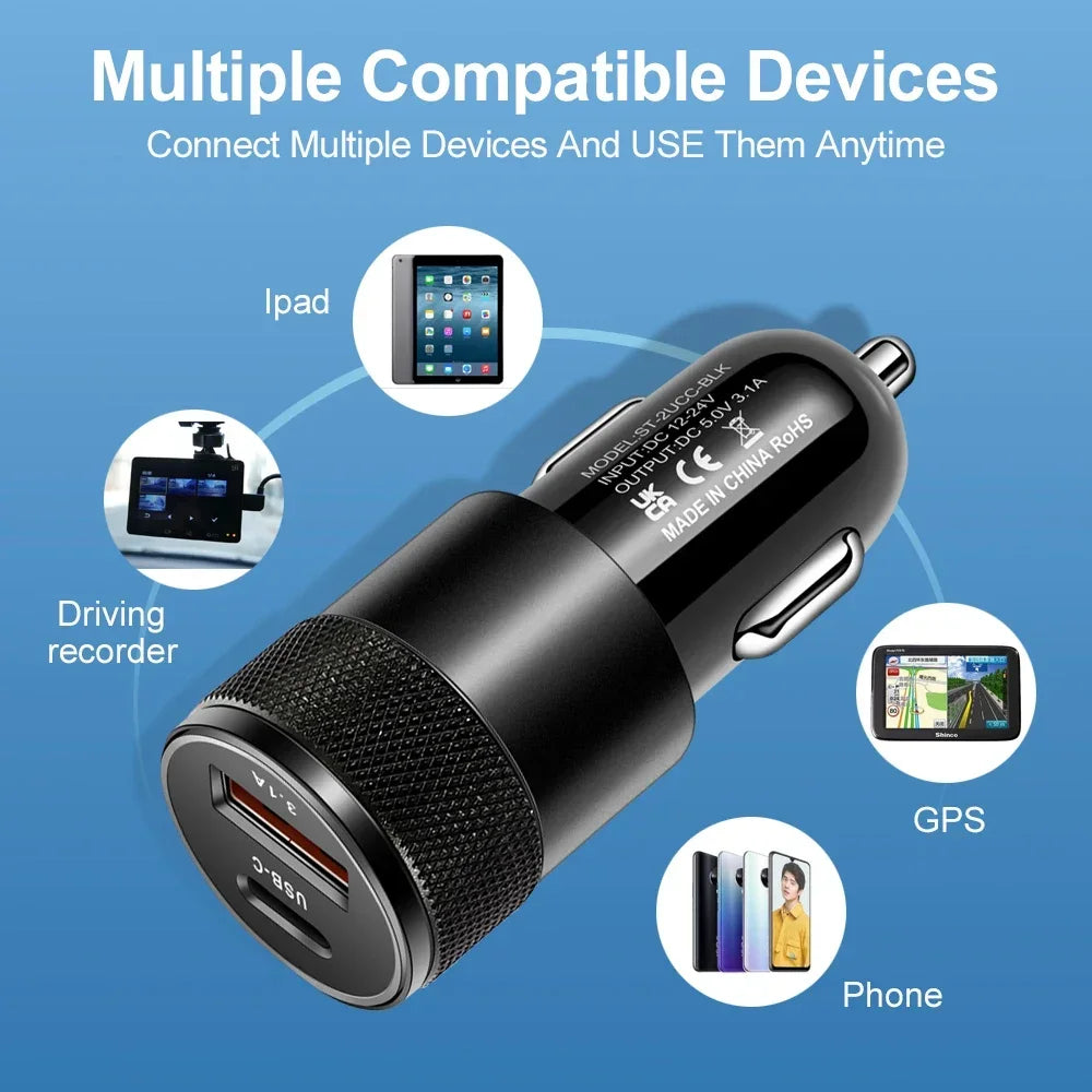 66W Car USB Adapter Fast Charger