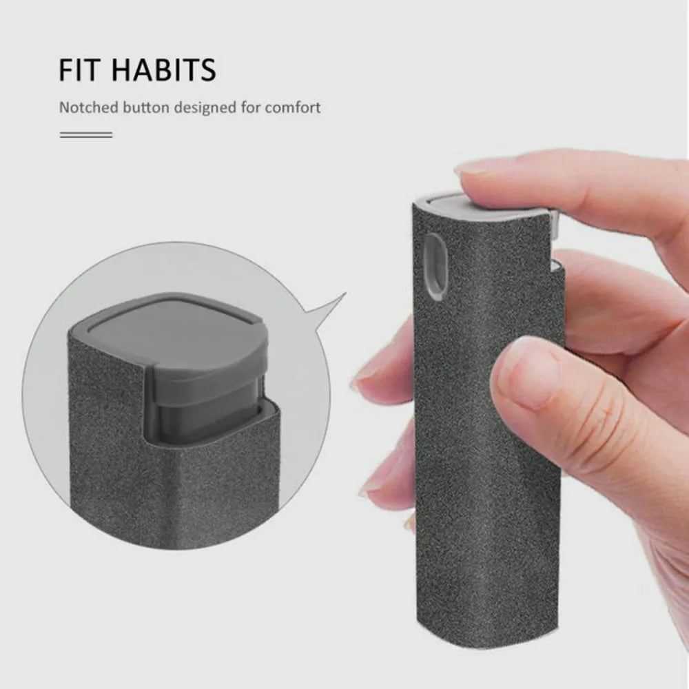 2 in 1 Phone Screen Cleaner Spray Portable Tablet Mobile PC Screen Cleaner Microfiber Cloth Set Cleaning Artifact Storage