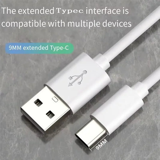 Long Tip USB-A Type C Cable