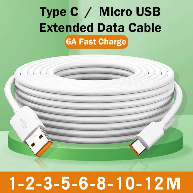 Micro USB Data Cable Type C 6A Fast Charge